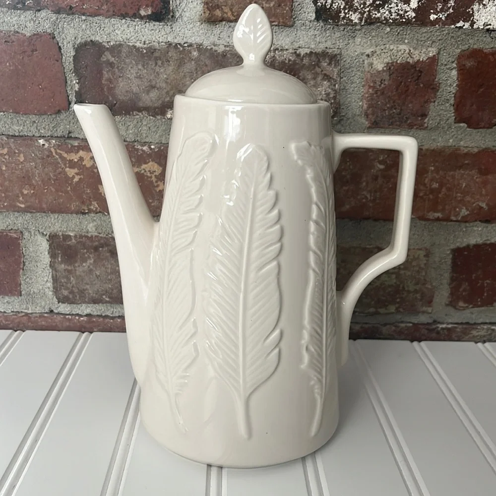 Coffee Pot by Patch NYC @ Target. Cream color with fern design ceramic